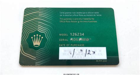 Rolex warranty cards 2020